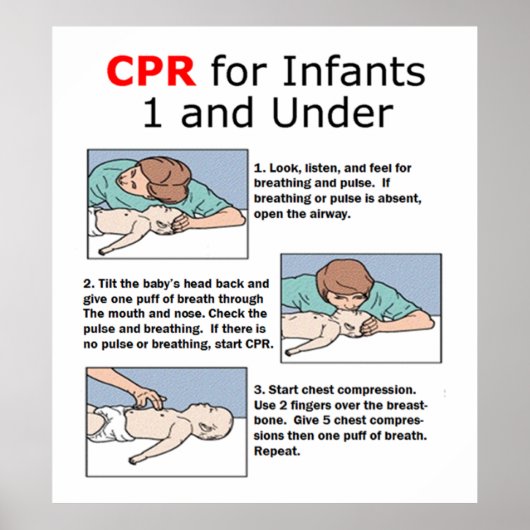 CPR voor zuigelingen 1 en jonger Poster (Voorkant)