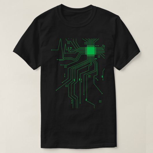 CPU Core Heartbeat Ontwikkelaar Hacker Coding T-shirt (Design voorkant)