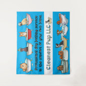 CPup blauw tapijt Wandkleed (Voorkant)