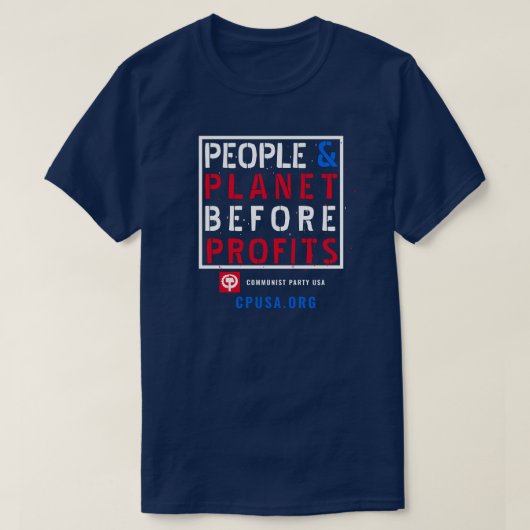 CPUSA BLAUWE KRAAG T-SHIRT (Design voorkant)