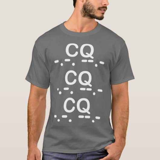 CQ CQ Morse code Amateur Ham Radio kleding T-shirt (Voorkant)