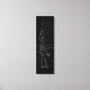 CQBR MK18 Mod 0 Black Canvas Afdrukken