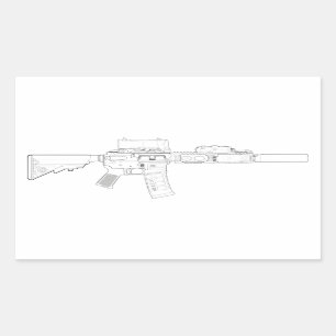 CQBR MK18 Mod 0 Rechthoek Stickers