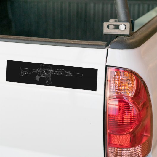 CQBR MK18 Mod 0 zwarte Bumpersticker (Op Truck)