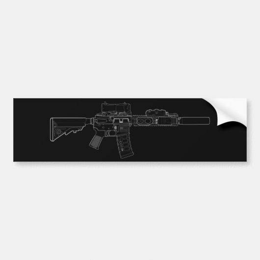 CQBR MK18 Mod 0 zwarte Bumpersticker (Voorkant)