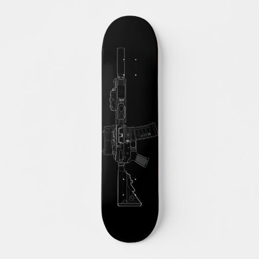 CQBR MK18 Mod 0 Zwarte Skateboard (Voorkant)
