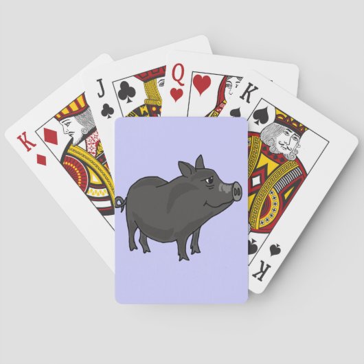 CR- Pot Bellied Pig Cartoon Pokerkaarten (Achterkant)