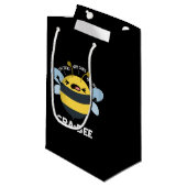 Cra-bee Funny Crabby Bee Pun Dark BG Klein Cadeauzakje (Voorkant Gekanteld)