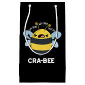 Cra-bee Funny Crabby Bee Pun Dark BG Klein Cadeauzakje (Voorkant)