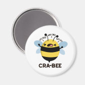 Cra-bee Funny Crabby Bee Pun Magneet (Voorkant / Achterkant)