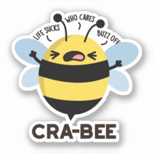 Cra-bee Funny Crabby Bee Pun Sticker