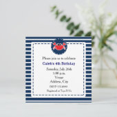 Crab Beach Navy frappe Nautical Party Invitation (Debout devant)