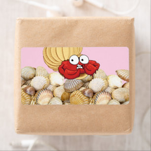 Crab Beach Shells Étiquettes
