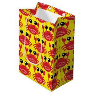 Crab Birthday Party Cute Cartoon Kinder Medium Cadeauzakje