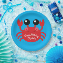Crab Birthday Party Cute Cartoon Kinder