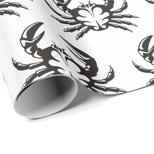 Crab Black Cadeaupapier (Rol Hoek)
