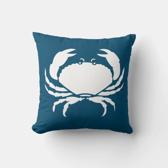 CRAB BLANC sur oreiller bleu (Recto)