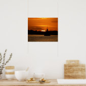 Crab Boat in de Sunset op de baai 16x20 Poster (Keuken)