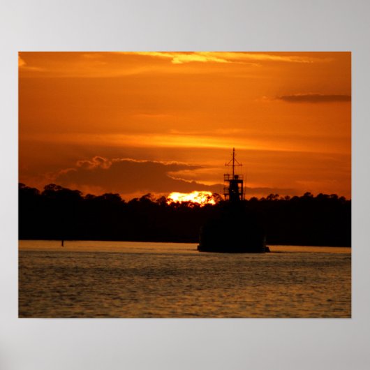 Crab Boat in de Sunset op de baai 16x20 Poster (Voorkant)