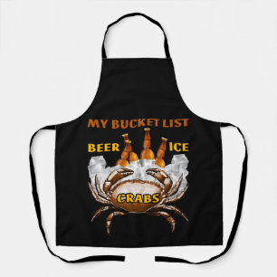 Crab Boil Gift Seafood Bucket List Beer Ice Crabs Schort