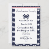 Crab Boil Invitation Red Navy Blue White Coastal P (Devant)