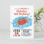 Crab Boil Nautical Birthday Invitation Kaart (Staand voorkant)