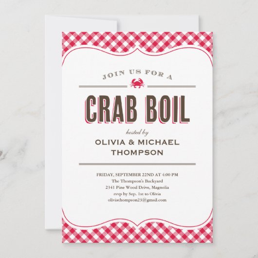Crab Boil-uitnodigingen Kaart (Voorkant)