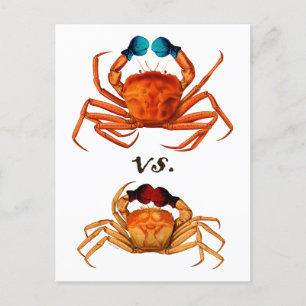 Crab Boxing Glove Sport Humor Surreal Aankondigingskaart