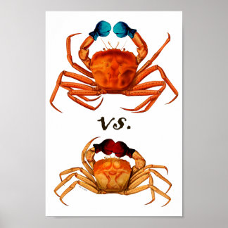 Crab Boxing Glove Sport Humor Surreal Poster