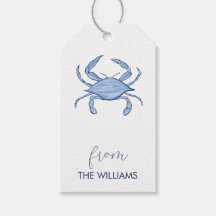 Crab Coastal Chic Custom Gift Labels