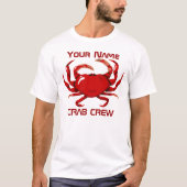 Crab Crew Sjabloon Mannen Ringer T-shirt (Voorkant)