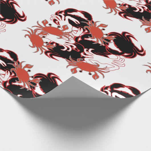 Crab Crustacean Zee Pattern Cadeaupapier (Hoek)