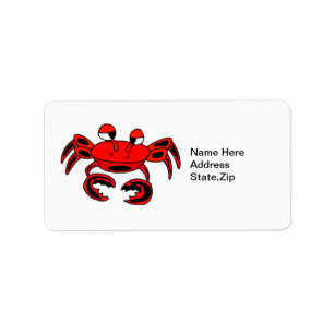 Crab Cute Étiquette de adresse