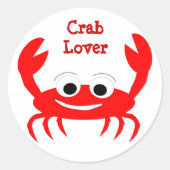 Crab Design Ronde Sticker (Voorkant)