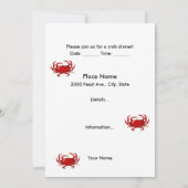 Crab Dinner Invitation Kaart (Achterkant)