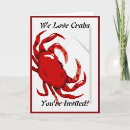 Crab Dinner Invitation Wenskaart
