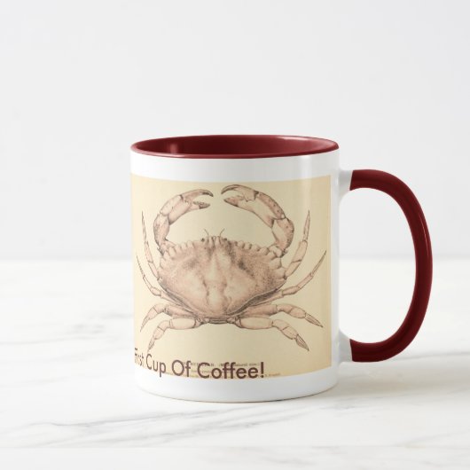 CRAB Drôle Crabby humour café Mug (Droite)