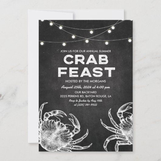 Crab Feast Krijt Uitnodiging (Voorkant)