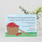 Crab Feast Party-uitnodiging Kaart (Staand voorkant)