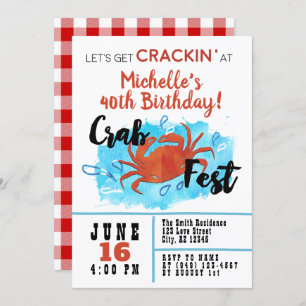 Crab Fest Boil Nautique Invitation d'anniversaire