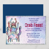 CRAB FEST FEAST Dinner Party Invision Kaart (Voorkant / Achterkant)