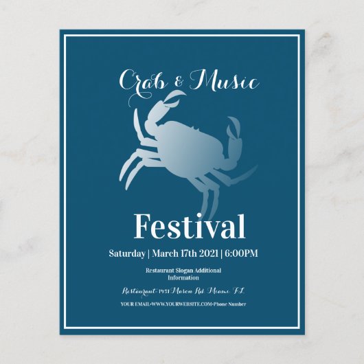 Crab Festival Evenement Voedsel Vrachtwagen Flyer (Voorkant)