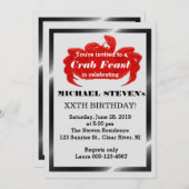 Crab Fête de fruits de mer Invitation de fête d'an (Devant / Derrière)
