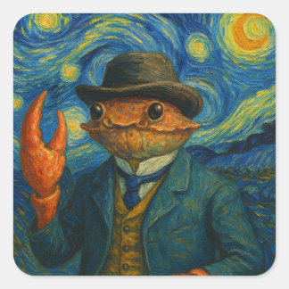 Crab Gentleman Sterrennacht Sticker