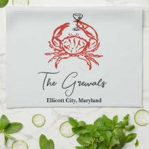 Crab housewarming cadeau theedoek