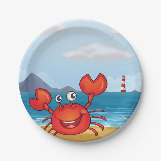 Crab in de Seashore Papieren Bordje (Voorkant)