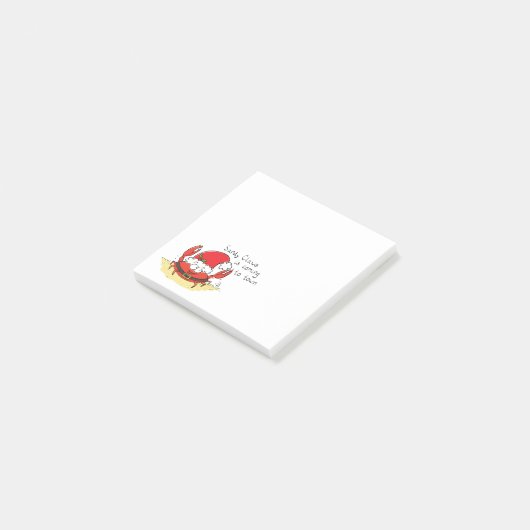 Crab Kerstbeach Tropical Funny Post-it® Notes (Schuin)