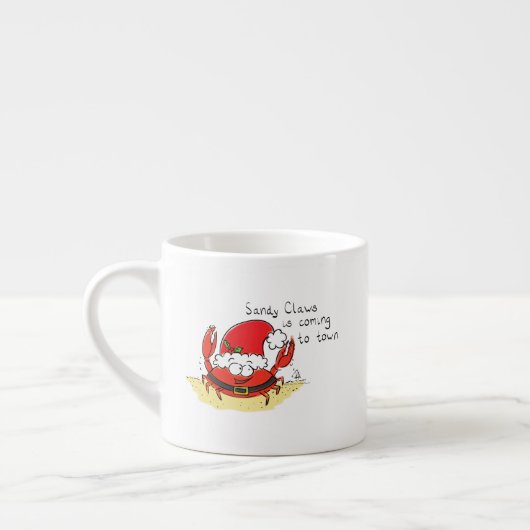 Crab Kersttropical Funny Espresso Kop (Links)