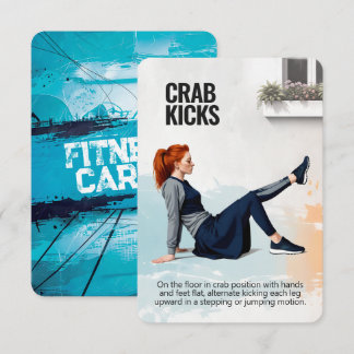 Crab Kicks Fitness Card with Blue Backing Save The Date