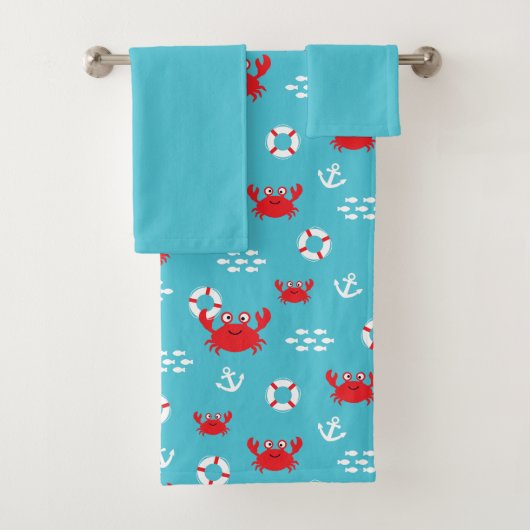 Crab met Lifebuoy Bad Handdoek (Insitu)